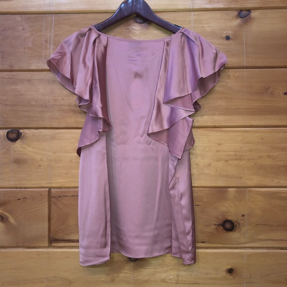 Pink Ruffles Silk-like Blouse - Picture 2 of 6